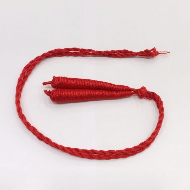 Cotton Cord (Dori), RED,, Twisted, Adjustable, 5 ( 2.5  in