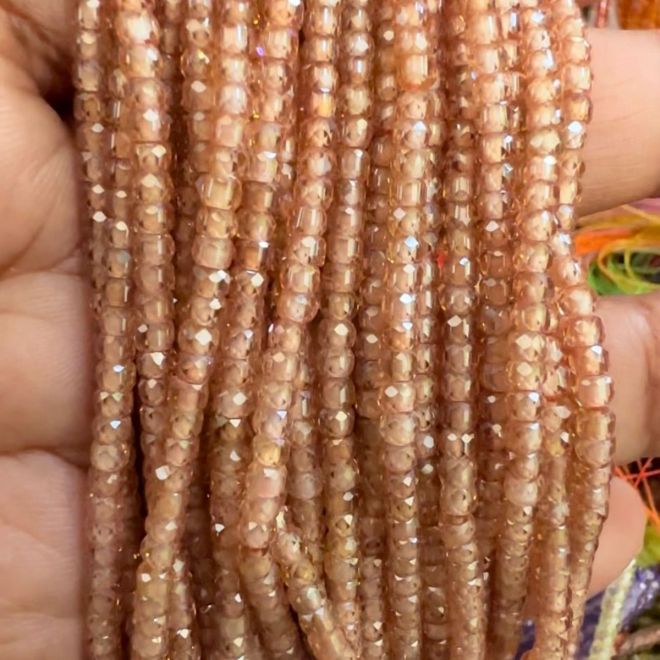 Cubic Zirconia Beads CZ or Czech beads Light Brown