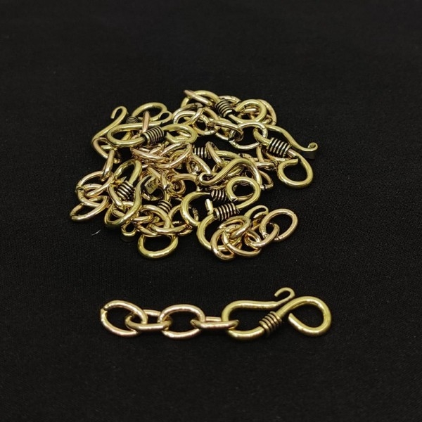 Hook and Eye Clasp, Antique Gold, pack of 10 pcs