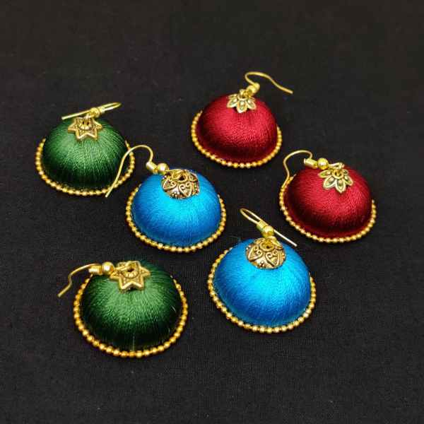 Beautiful Silk Thread Tiranga Earrings for Womens