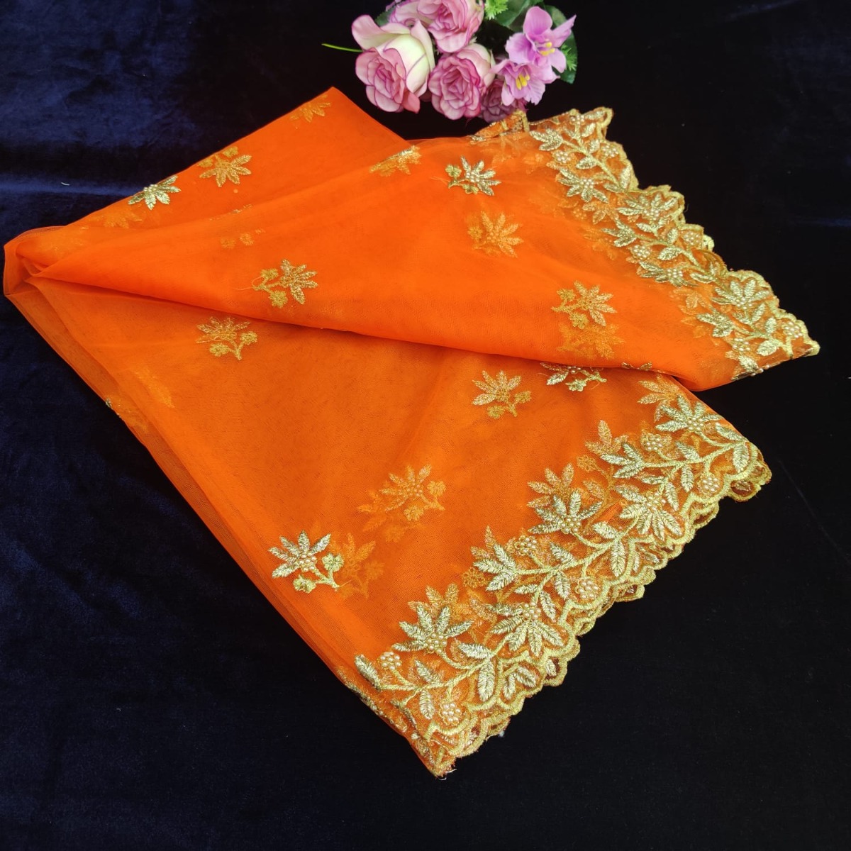 Cutwork Net Half Saree Dupatta for lehengas – Sheetal Fashionzz