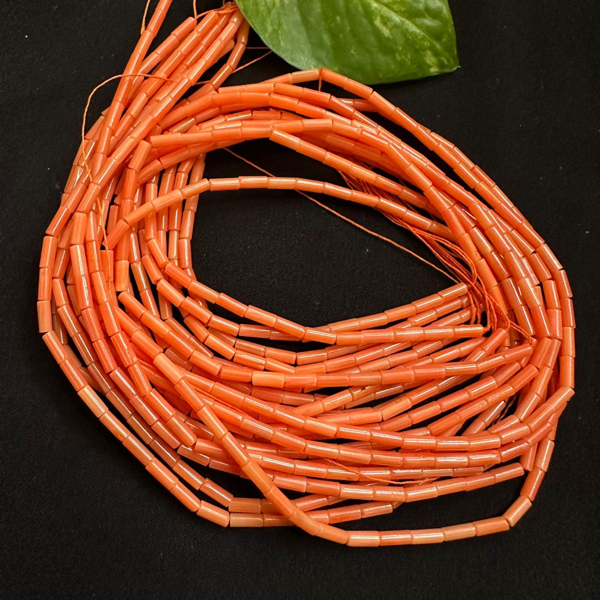 taiwan coral beads 2x4mm round Orange 2