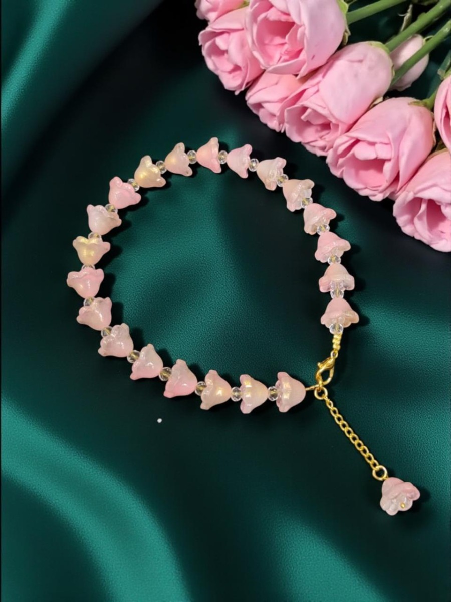 LZD 304 Stainless Steel Flower Bracelet – 8.5 Inch Chain Style With Lobster Clasp, Silver P289